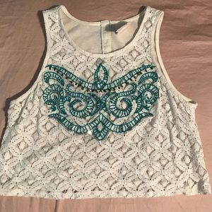 Laced owl crop top